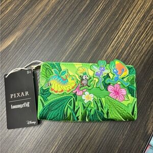 Loungefly Disney Pixar A Bug’s Life Earth Day Zip-Around Wallet. NWT